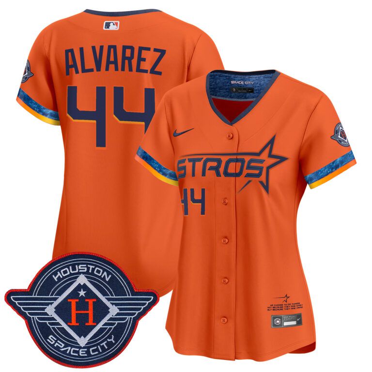 Women Houston Astros #44 Alvarez orange 2025 City Connect Vapor Limited Stitched Jersey->women mlb jersey->Women Jersey